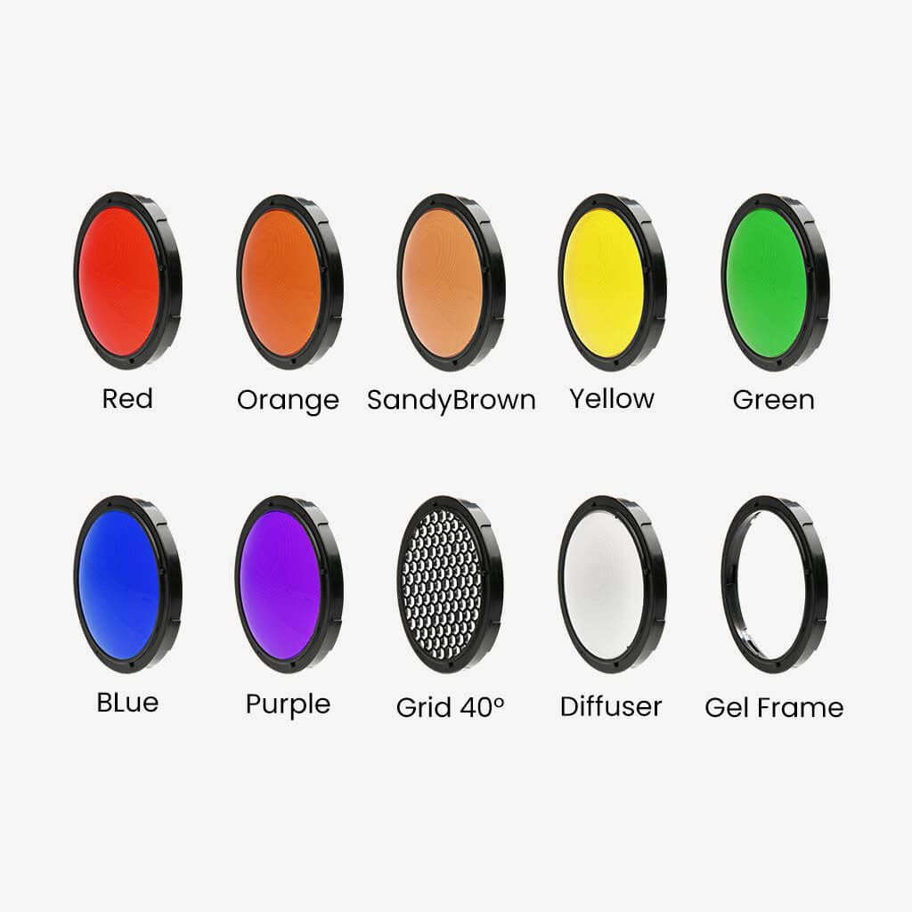 Flip softbox color filter set